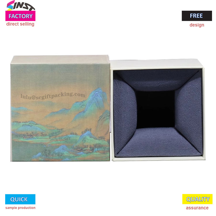 Cutia cadou cu ceașcă imprimă cultura în detalii