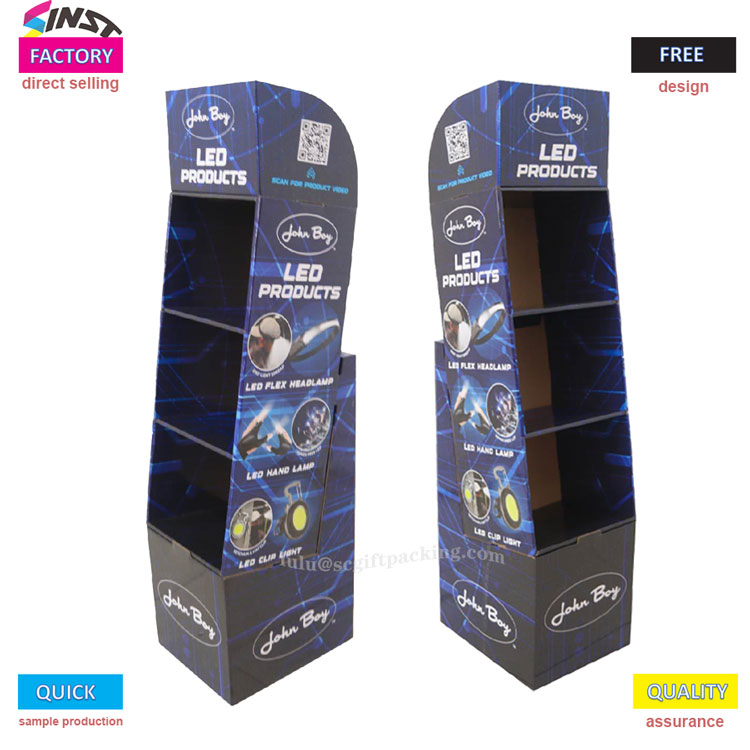 Suport de afișare din carton ondulat pentru produse cu LED pentru produse de iluminat de vânzare cu amănuntul