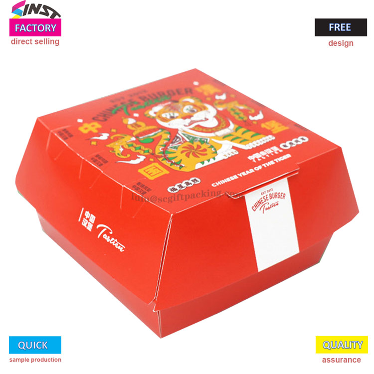 Hamburger Takeaway Food Ambalaj Cutie de hârtie