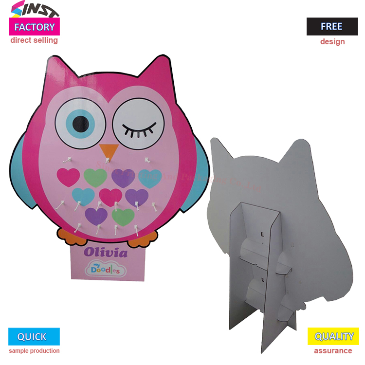 Owl Peg Carton Display Stand Jucărie Geantă Breloc Papetarie cu cârlige